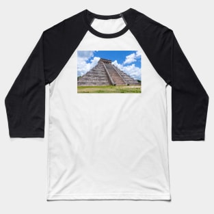 Chichen Itza Pyramid of Kukulkan Mexico Baseball T-Shirt